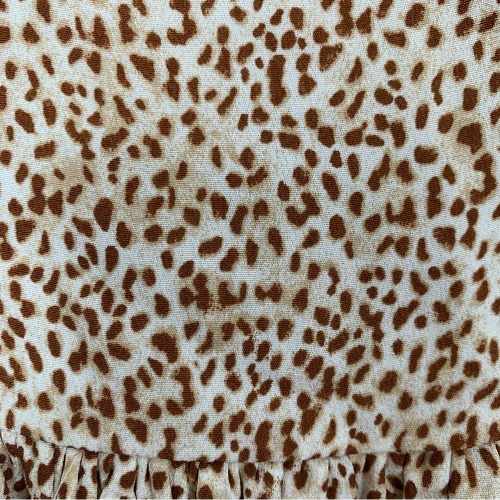 By Together Animal Print Baby Doll Mini Sun Dress Lace Up Back Sz L - Picture 12 of 17